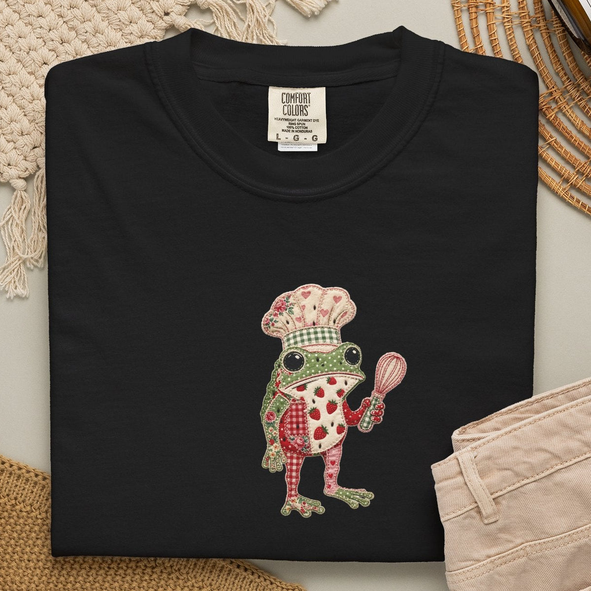 Faux patch frog T-shirt