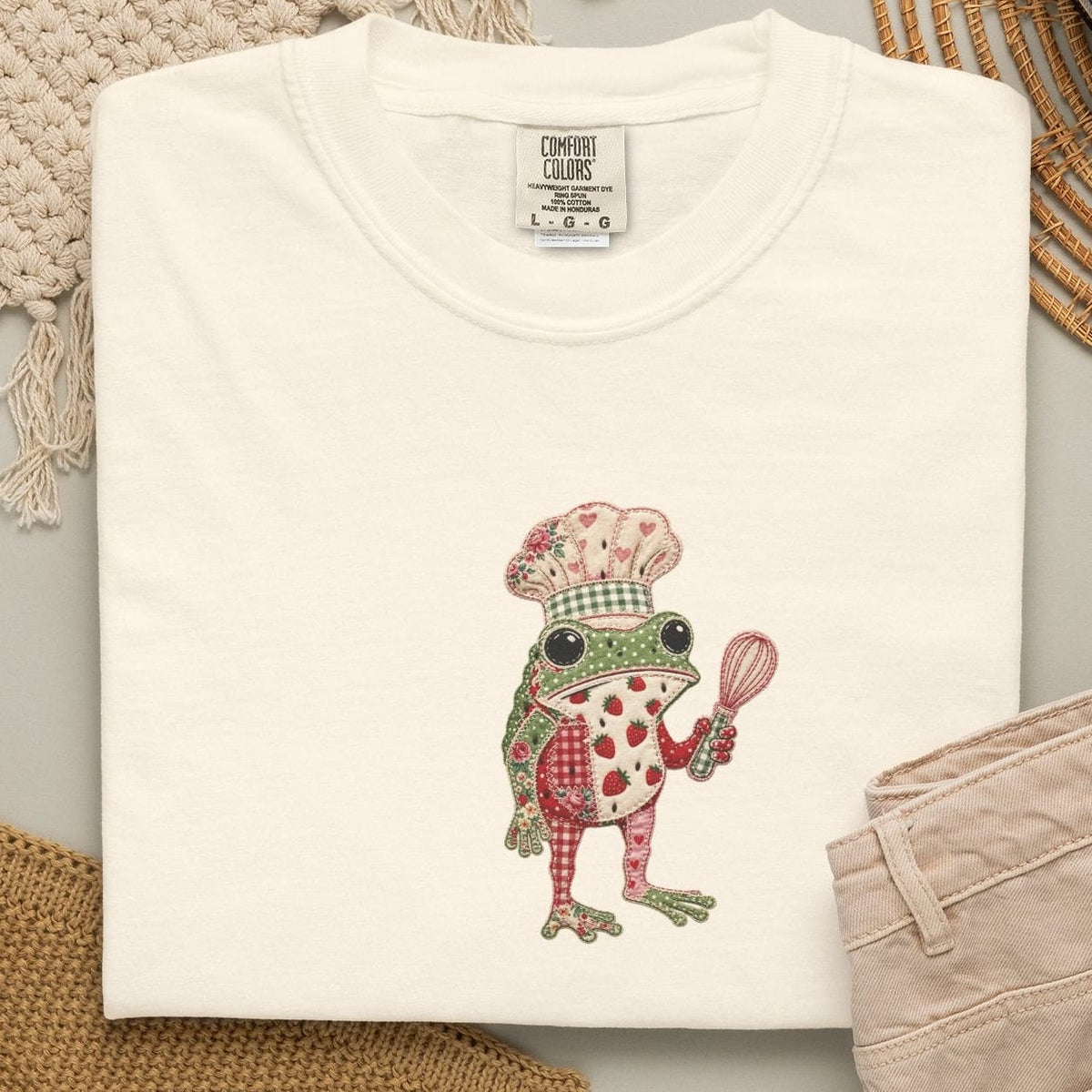 Faux patch frog T-shirt
