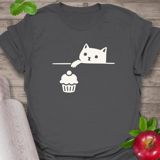 Cat Reaching Cupcake  T-Shirt