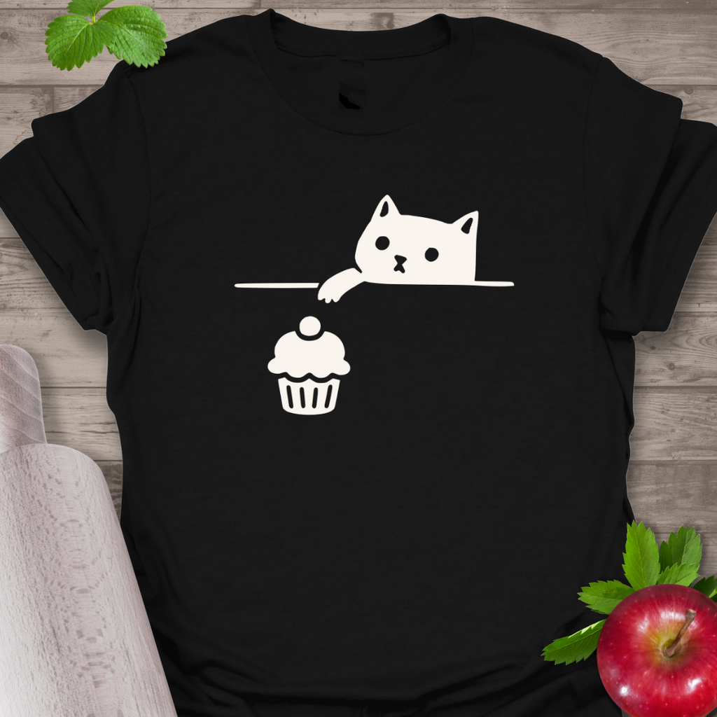Cat Reaching Cupcake  T-Shirt