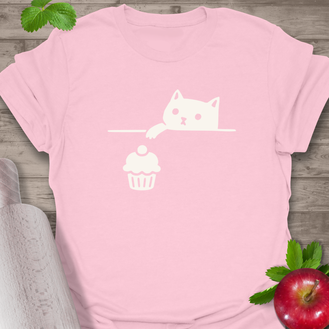 Cat Reaching Cupcake  T-Shirt