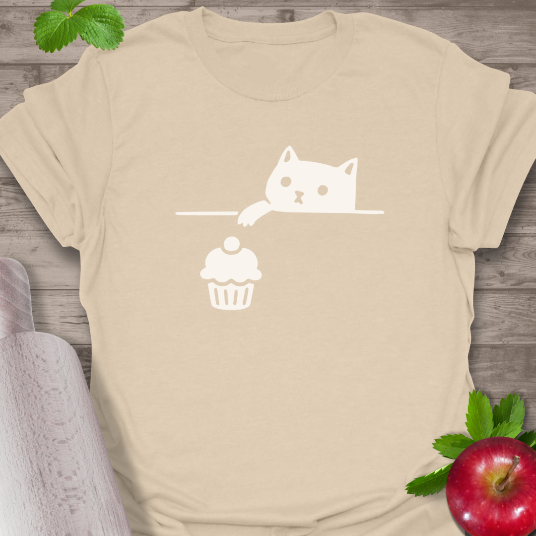 Cat Reaching Cupcake  T-Shirt