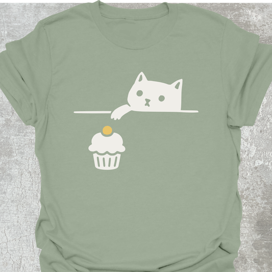 Cat Reach Cupcake Cherry T-Shirt