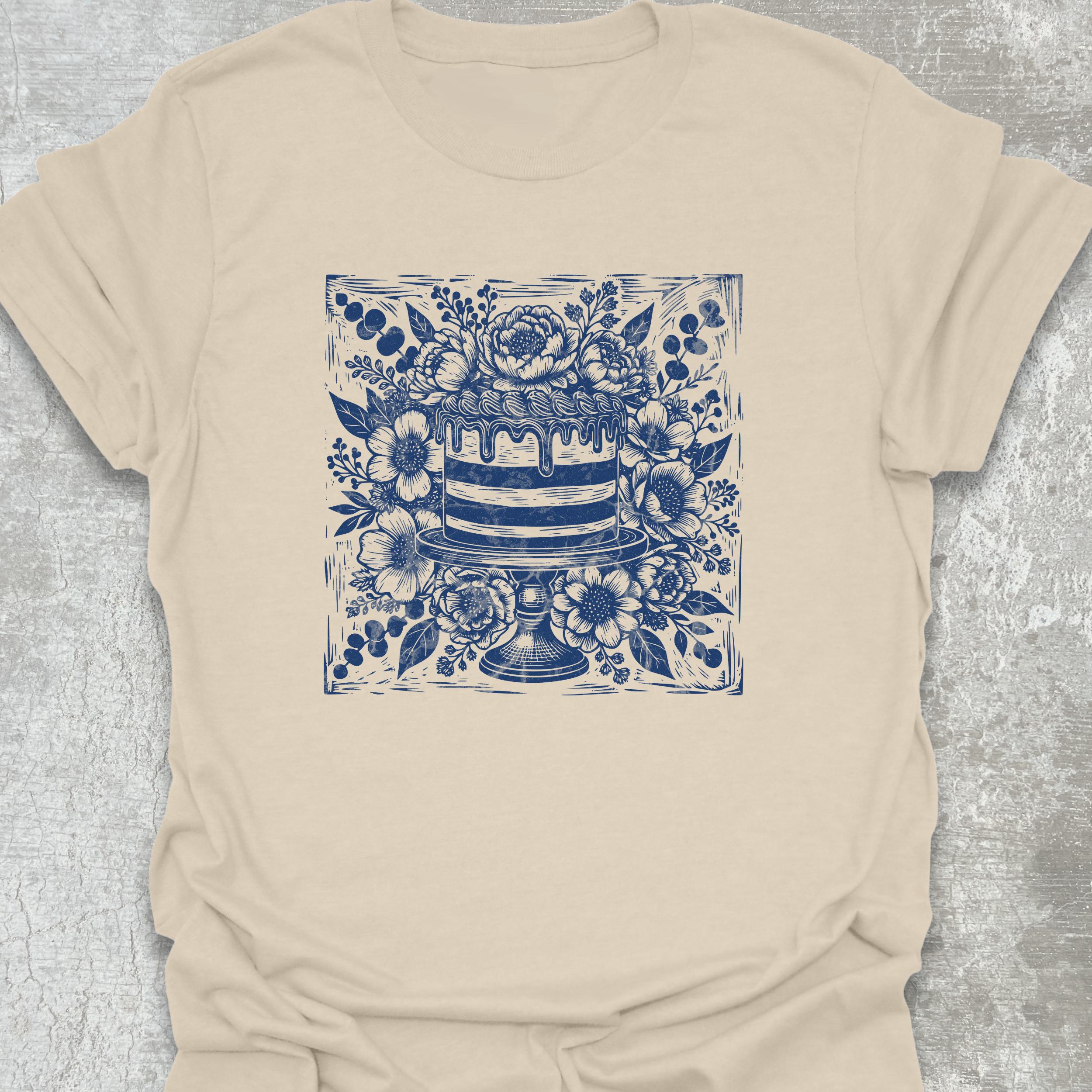 Cake Linocut Poppy T-Shirt