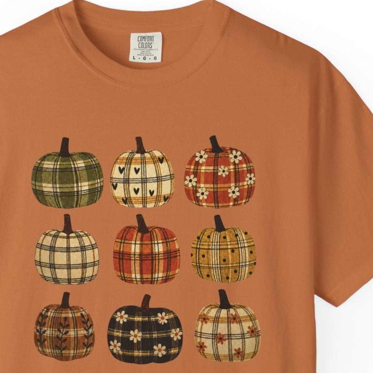 plaid pumpkins T-shirt