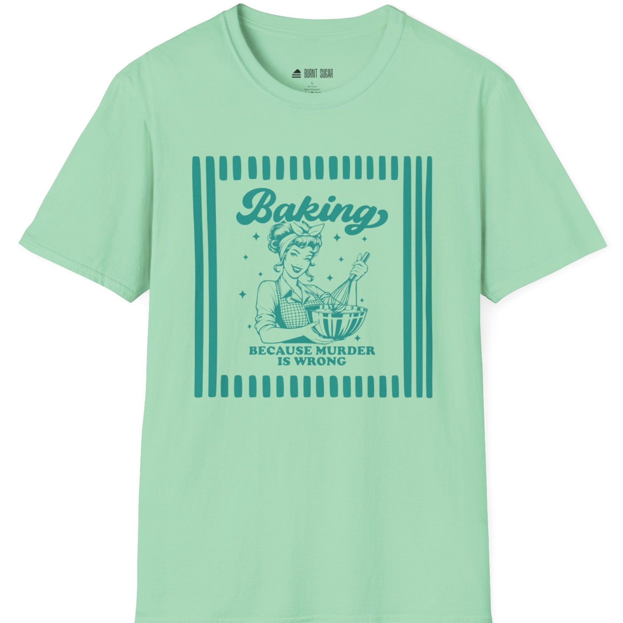Baking Because Murder Teal Stripes