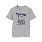 Baking Because Murder Navy Text TShirt