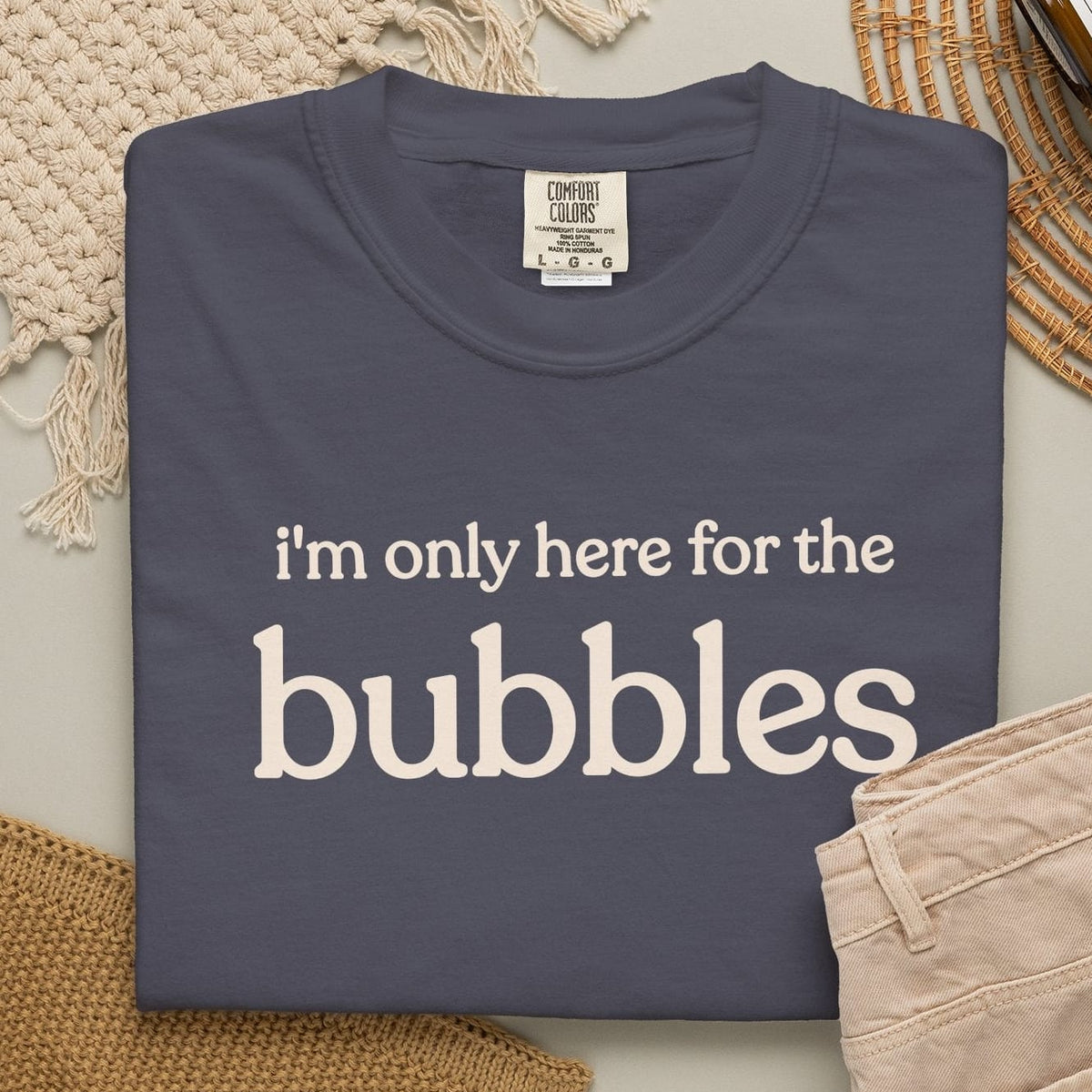 i'm only here for the bubbles T-shirt